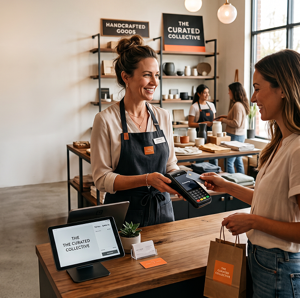 Business owner using reliable low-risk merchant account solutions
